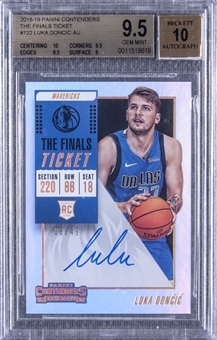 2018-19 Panini Contenders "The Finals Ticket" #122 Luka Doncic Signed Rookie Card (#26/49) – BGS GEM MINT 9.5/BGS 10